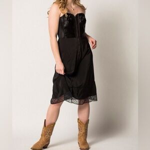 Vintage 50s Gilead Black Slip Dress